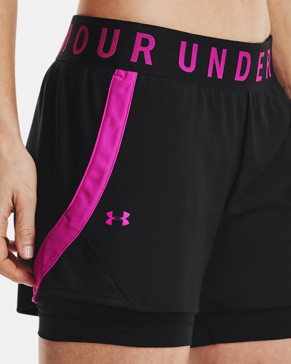 Women's UA Play Up 2-in-1 Shorts, Black, pdpMainDesktop image number 3